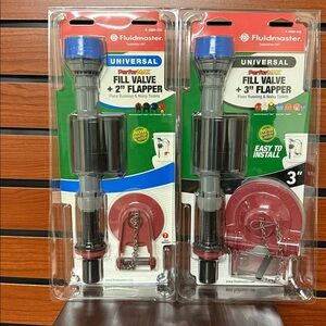 Bundle…Universal Fill Valve and Flapper Kit - Red and Black